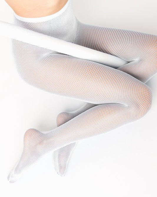Nylon Spandex Fishnets - White-0